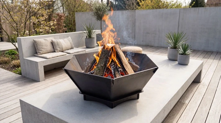 Hexagon custom steel fire pit made in Perth