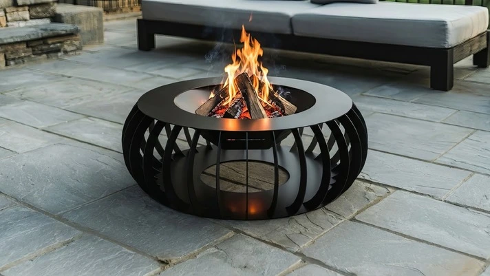 Round custom steel fire pit