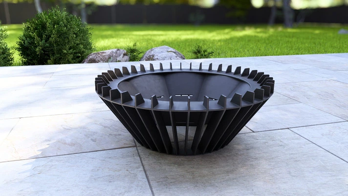Turbo style custom steel fire pit